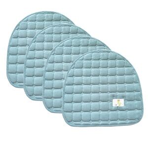 U-Shape Thin Chair Cushions-Light Blue (4-pack)